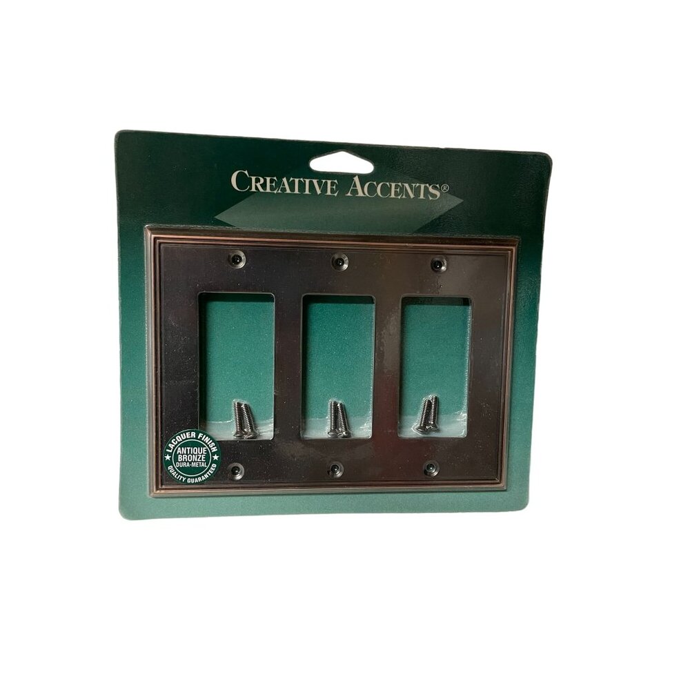 Creative Accents Three Rocker Wall Plate Antique Bronze Dura-Metal Lacquer Finis